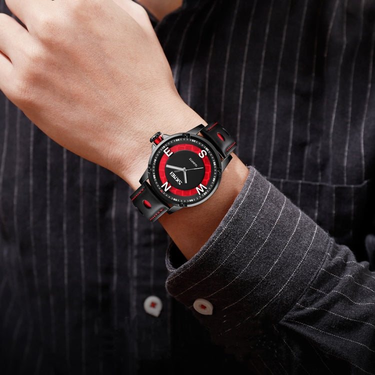 SKMEI 9211 Fashion Sports Stereo Dial Luminous Pointer Creative Watch Business Trend Men Quartz Watch(Red) - free shipping - PMC TechLife - Order now!