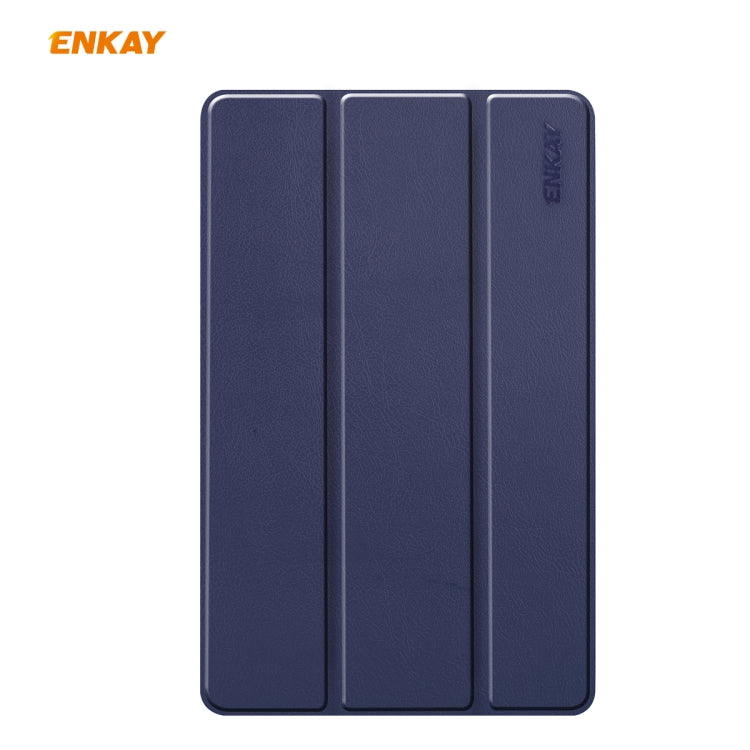 For Samsung Galaxy Tab S6 Lite P610 / P615 / Tab S6 Lite 2022 / P613 / P619 ENKAY 3-Fold Plastic Leather Smart Tablet Case(Dark Blue) - free shipping - PMc TechLife - Order now!