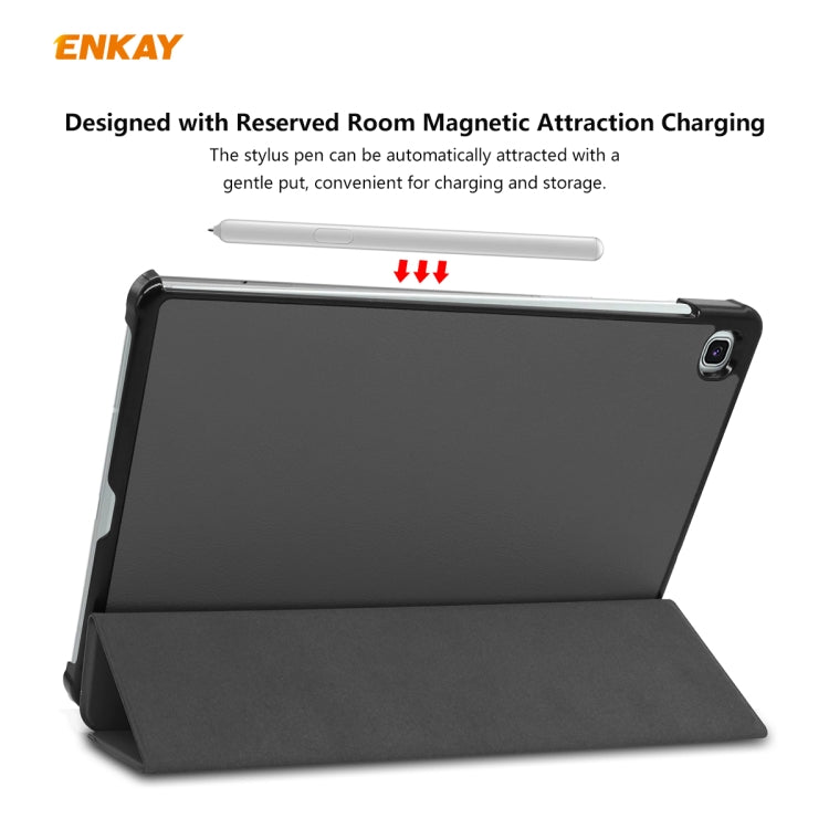 For Samsung Galaxy Tab S6 Lite P610 / P615 / Tab S6 Lite 2022 / P613 / P619 ENKAY 3-Fold Plastic Leather Smart Tablet Case(Grey) - free shipping - PMc TechLife - Order now!