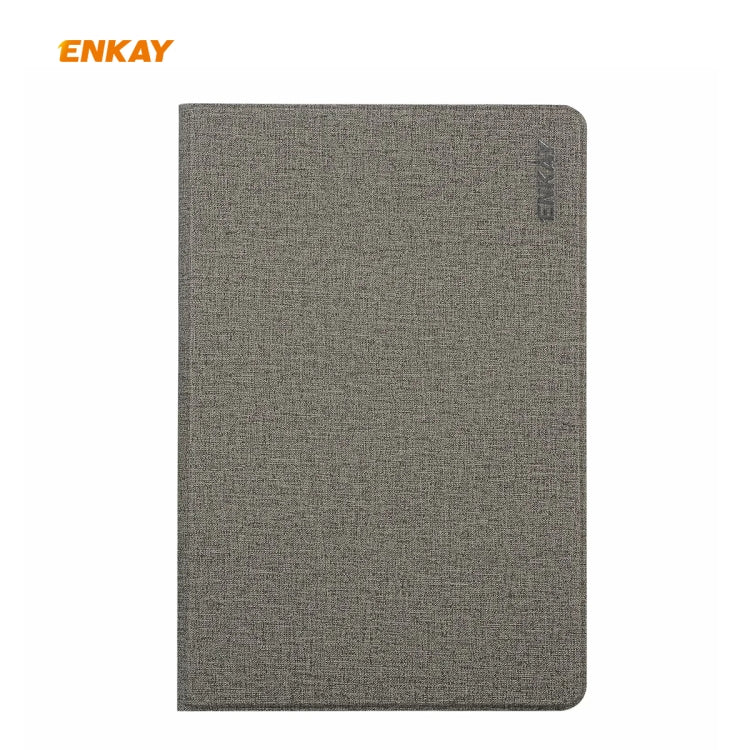 For Samsung Galaxy Tab S6 Lite P610 / P615 / Tab S6 Lite 2022 / P613 / P619 ENKAY Coarse Cloth Leather Smart Tablet Case(Grey) - free shipping - PMc TechLife - Order now!