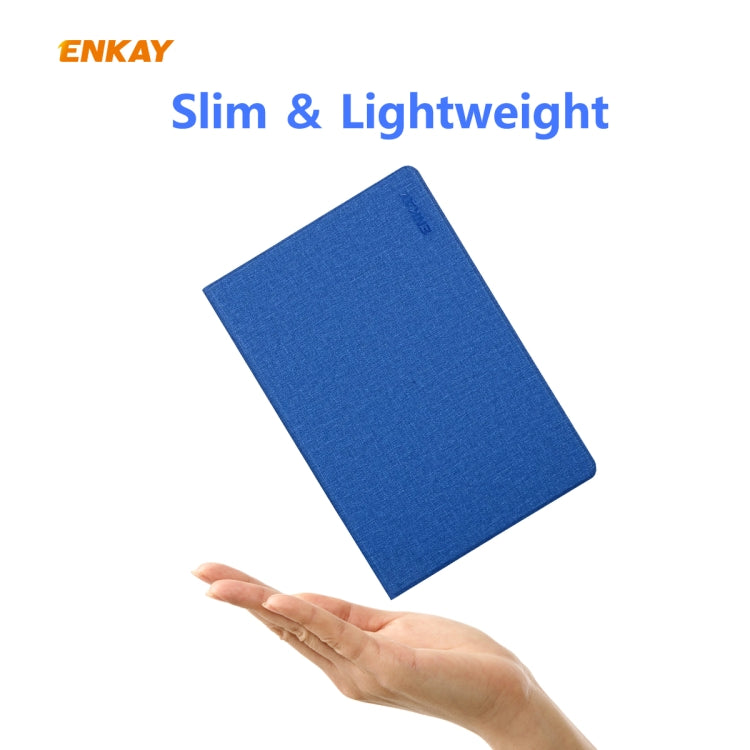 For Samsung Galaxy Tab S6 Lite P610 / P615 / Tab S6 Lite 2022 / P613 / P619 ENKAY Coarse Cloth Leather Smart Tablet Case(Grey) - free shipping - PMc TechLife - Order now!