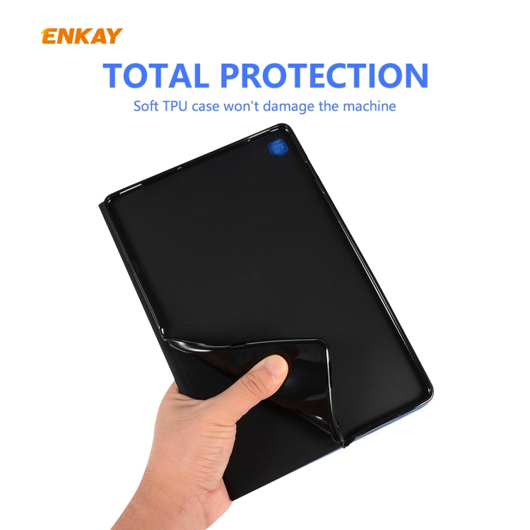 For Samsung Galaxy Tab S6 Lite P610 / P615 / Tab S6 Lite 2022 / P613 / P619 ENKAY Coarse Cloth Leather Smart Tablet Case(Grey) - free shipping - PMc TechLife - Order now!
