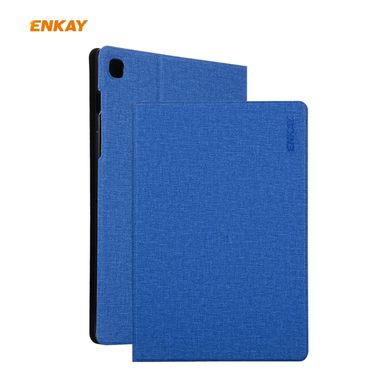 For Samsung Galaxy Tab S6 Lite P610 / P615 / Tab S6 Lite 2022 / P613 / P619 ENKAY Coarse Cloth Leather Smart Tablet Case(Blue) - free shipping - PMc TechLife - Order now!