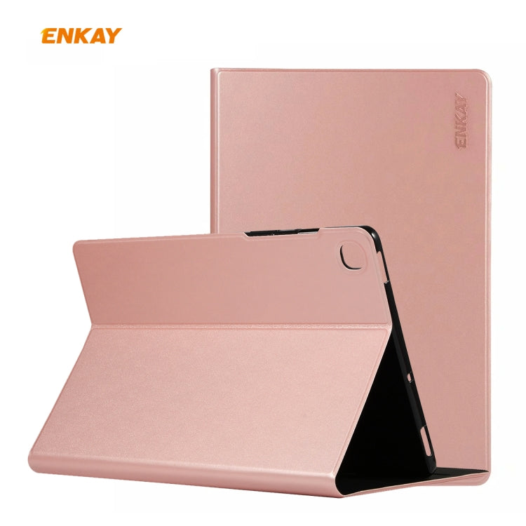 For Samsung Galaxy Tab S6 Lite P610 / P615 / Tab S6 Lite 2022 / P613 / P619 ENKAY Elastic Leather Tablet Case with Holder(Pink) - free shipping - PMc TechLife - Order now!