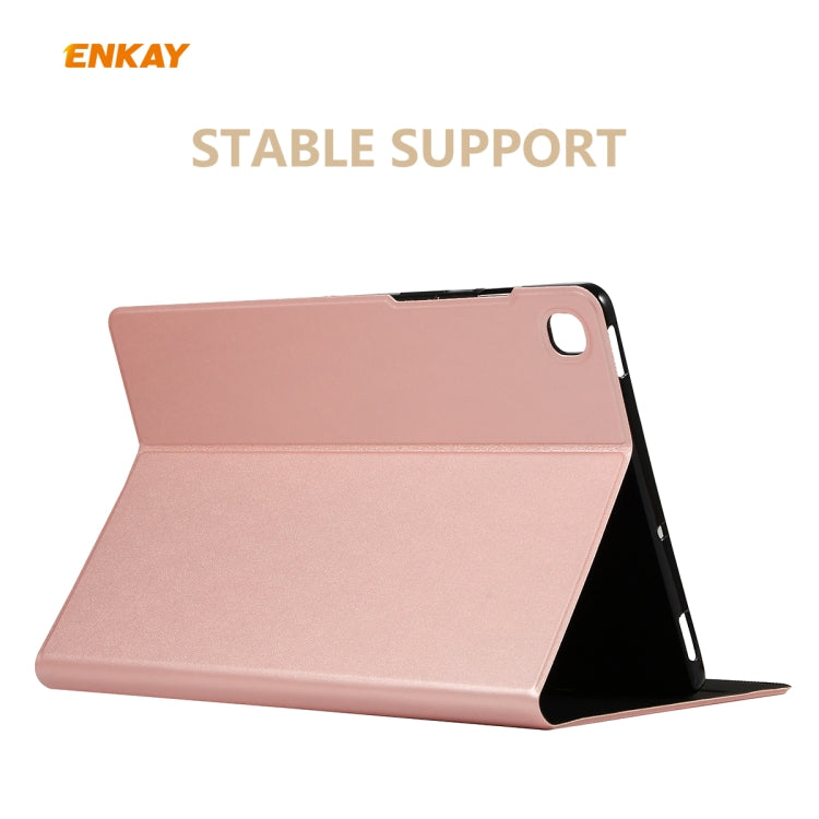For Samsung Galaxy Tab S6 Lite P610 / P615 / Tab S6 Lite 2022 / P613 / P619 ENKAY Elastic Leather Tablet Case with Holder(Pink) - free shipping - PMc TechLife - Order now!