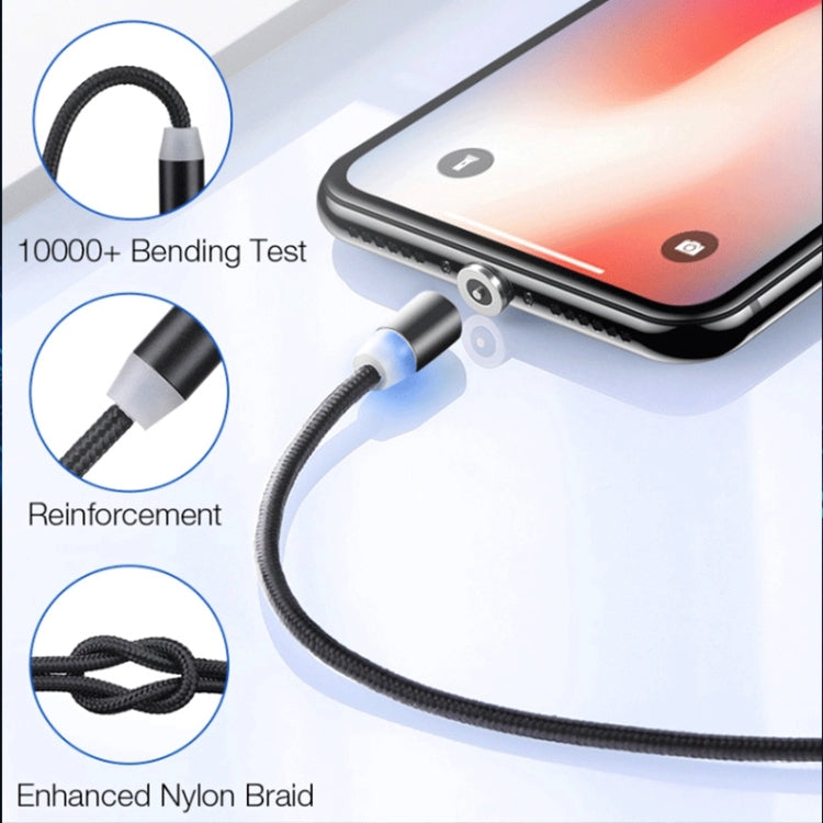 USB to 8 Pin Magnetic Metal Connector Nylon Two-color Braided Magnetic Data Cable, Cable Length: 1m(Black) - Charging Cable & Head by PMC Jewellery | Online Shopping South Africa | PMC Jewellery | Buy Now Pay Later Mobicred