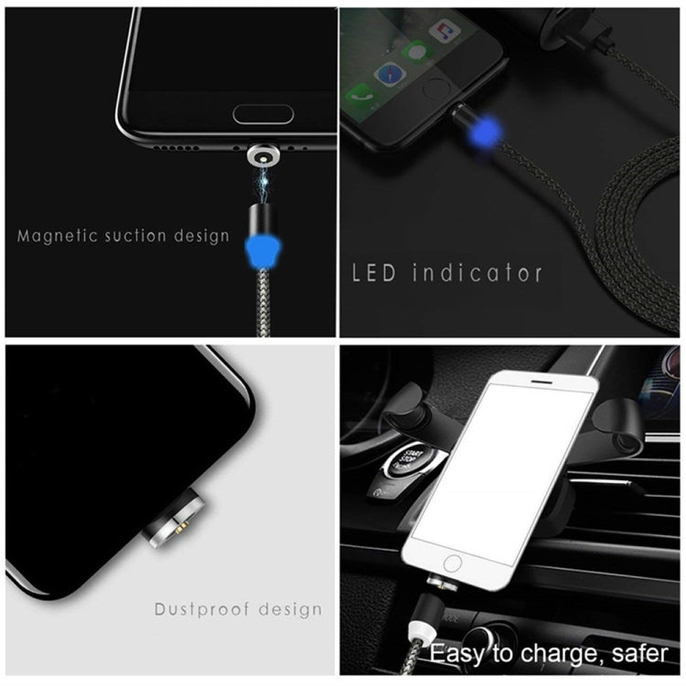 USB to 8 Pin Magnetic Metal Connector Nylon Two-color Braided Magnetic Data Cable, Cable Length: 1m(Silver) - free shipping - PMC Jewellery - Order now!