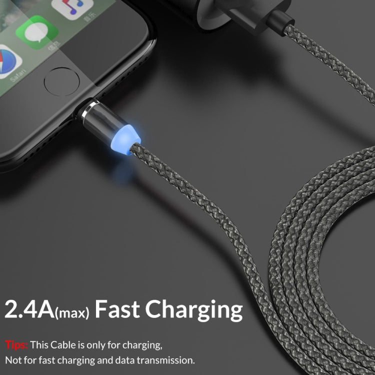 2 in 1 USB to 8 Pin + Micro USB Magnetic Metal Interface Nylon Braided Charging Cable, Length: 1m(Black) - free shipping - PMC Jewellery - Order now!