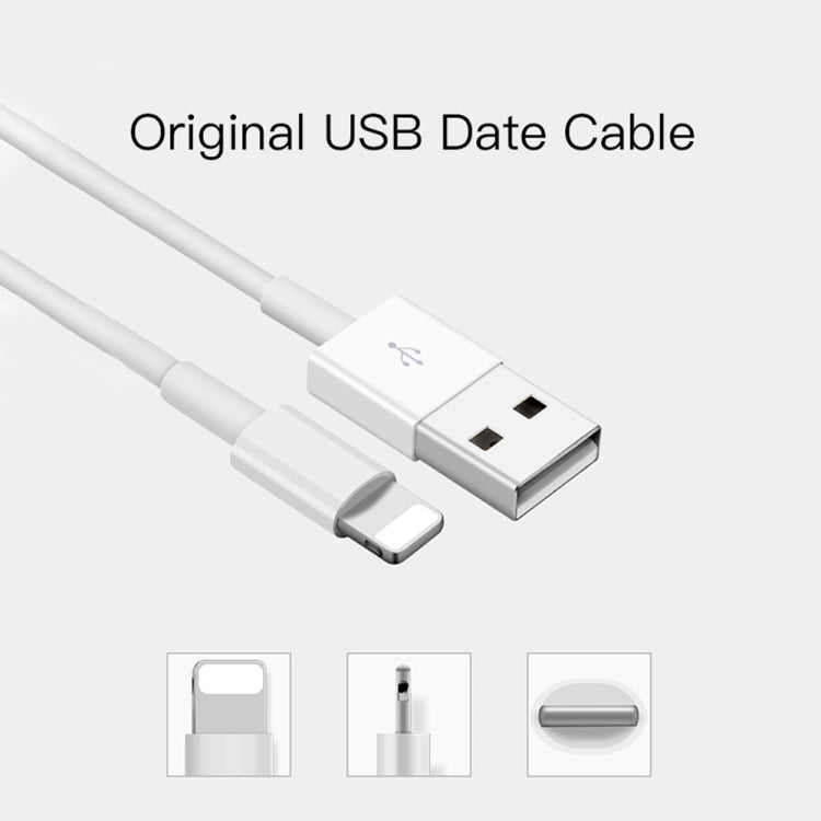 2 in 1 1m USB to 8 Pin Data Cable + 30W QC 3.0 4 USB Interfaces Mobile Phone Tablet PC Universal Quick Charger Travel Charger Set, EU Plug(White) - free shipping - PMC Jewellery - Order now!