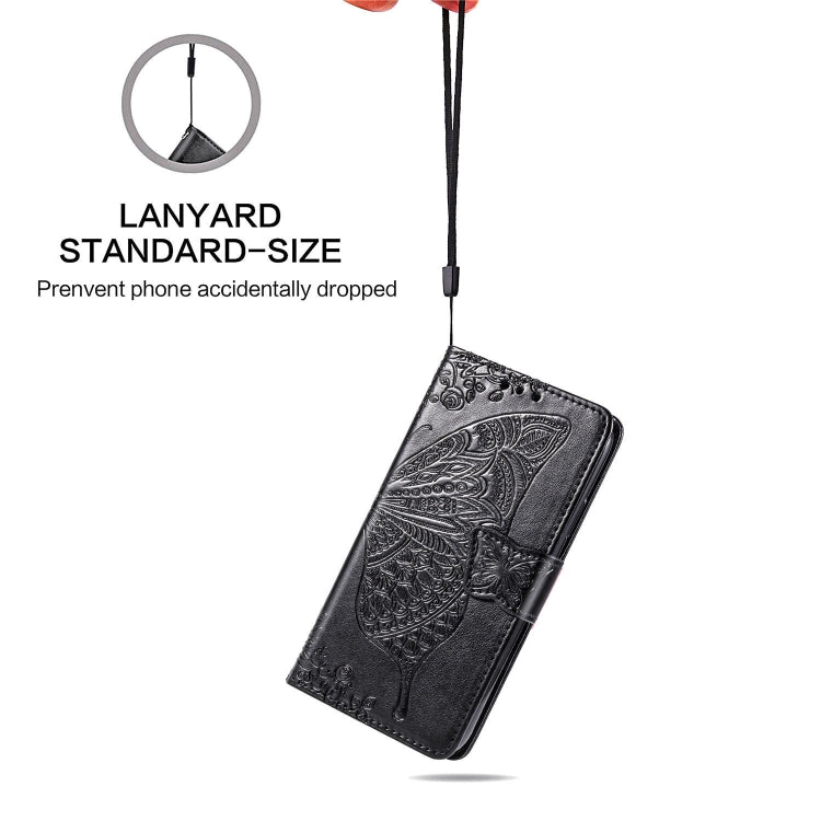 For OPPO A52/A72/A92 Butterfly Love Flower Embossed Horizontal Flip Leather Case with Bracket / Card Slot / Wallet / Lanyard(Black) - OPPO Cases by PMC TechLife | Online Shopping South Africa | PMC TechLife | Buy Now Pay Later Mobicred