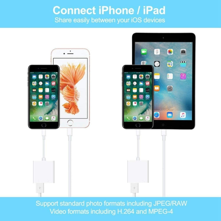 ZS-KL21806 2 in 1 8 Pin to USB 3.0 + Camera USB Read OTG Adapter, Compatible with IOS 13 and Above System - Converter & Adapter by PMC Jewellery | Online Shopping South Africa | PMC Jewellery | Buy Now Pay Later Mobicred