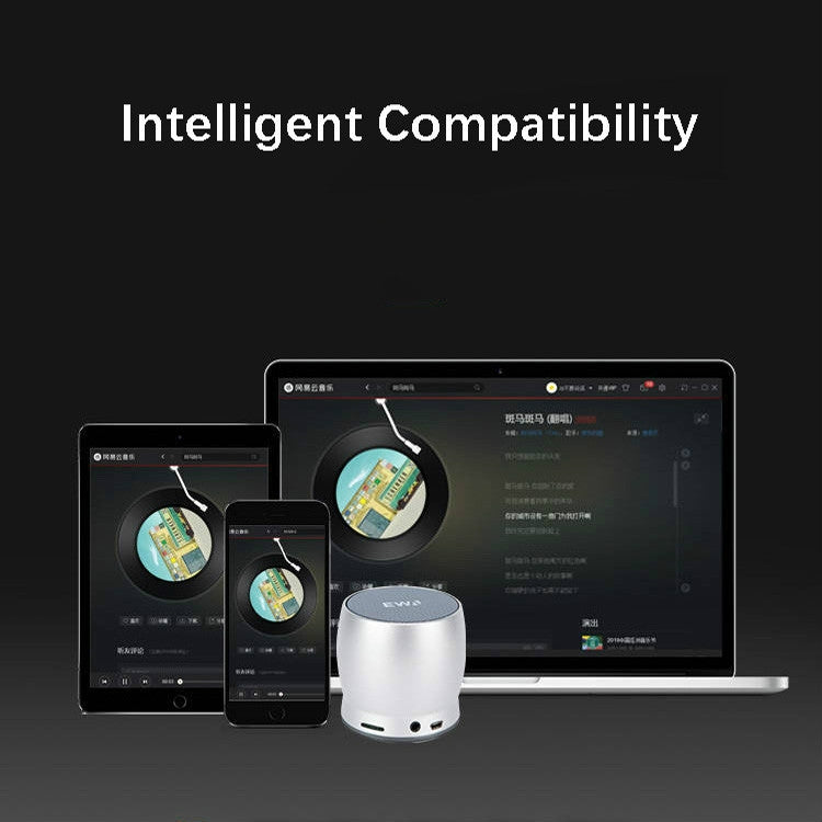 EWA A150 Portable Mini Bluetooth Speaker Wireless Hifi Stereo Strong Bass Music Boom Box Metal Subwoofer, Support Micro SD Card & 3.5mm AUX(Black Gray) - free shipping - PMC Jewellery - Order now!