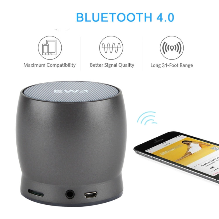 EWA A150 Portable Mini Bluetooth Speaker Wireless Hifi Stereo Strong Bass Music Boom Box Metal Subwoofer, Support Micro SD Card & 3.5mm AUX(Blue) - free shipping - PMC Jewellery - Order now!