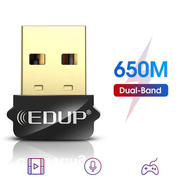 EDUP EP-AC1651 USB WIFI Adapter 650Mbps Dual Band 5G/2.4GHz External Wireless Network Card Wifi Dongle Receiver for Laptop Windows MacOS - free shipping - PMC Jewellery - Order now!