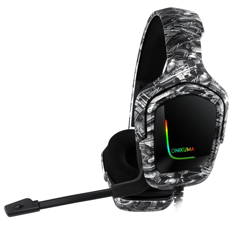 ONIKUMA K20 PS4 Surround Sound Bass PC Gamer Headphone with Microphone, RGB Light(Black Gray) - free shipping - PMC Jewellery - Order now!