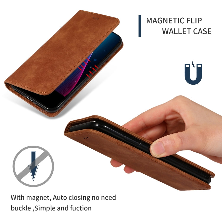 For OPPO Reno 2Z & Reno 2F Retro Skin Feel Business Magnetic Horizontal Flip Leather Case(Brown) - OPPO Cases by PMC TechLife | Online Shopping South Africa | PMC TechLife | Buy Now Pay Later Mobicred