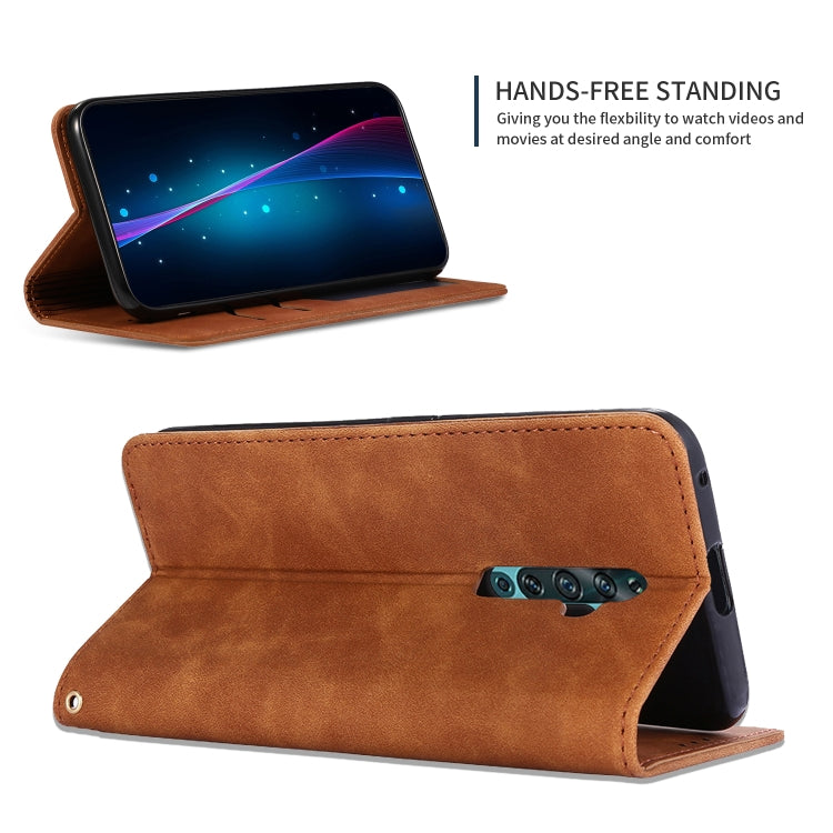 For OPPO Reno 2Z & Reno 2F Retro Skin Feel Business Magnetic Horizontal Flip Leather Case(Brown) - OPPO Cases by PMC TechLife | Online Shopping South Africa | PMC TechLife | Buy Now Pay Later Mobicred