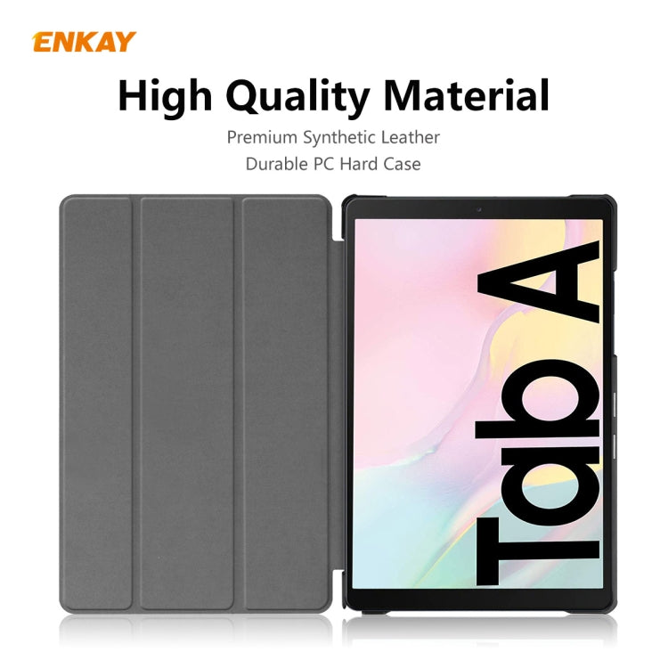 ENKAY ENK-8009 For Samsung Galaxy Tab A7 10.4 T500 / T505 2020 / 2022 PU Leather + Plastic Smart Case with Three-folding Holder(Grey) - free shipping - PMc TechLife - Order now!