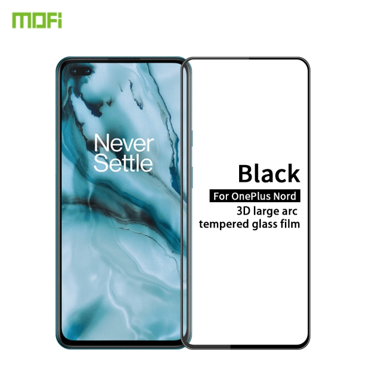 For OnePlus Nord MOFI 9H 3D Explosion-proof Curved Screen Tempered Glass Film(Black) - OnePlus Tempered Glass by MOFI | Online Shopping South Africa | PMC TechLife | Buy Now Pay Later Mobicred
