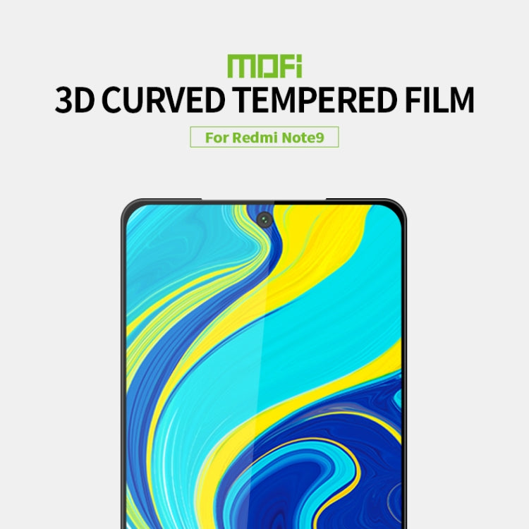For Xiaomi Redmi Note 9/10X 4G MOFI 9H 3D Explosion-proof Curved Screen Tempered Glass Film(Black) - free shipping - PMC TechLife - Order now!
