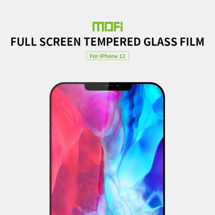 For iPhone 12 mini MOFI 9H 2.5D Full Screen Tempered Glass Film(Black) - free shipping - PMC TechLife - Order now!