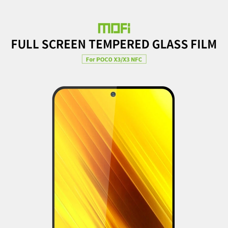 For Xiaomi POCO X3 / X3 NFC MOFI 9H 2.5D Full Screen Tempered Glass Film(Black) -  by MOFI | Online Shopping South Africa | PMC TechLife | Buy Now Pay Later Mobicred