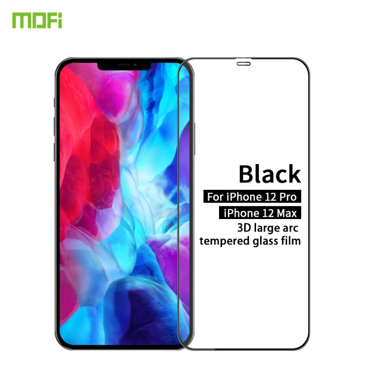 For iPhone 12 / 12 Pro MOFI 9H 3D Explosion-proof Curved Screen Tempered Glass Film(Black) - iPhone 12 / 12 Pro Tempered Glass by MOFI | Online Shopping South Africa | PMC TechLife
