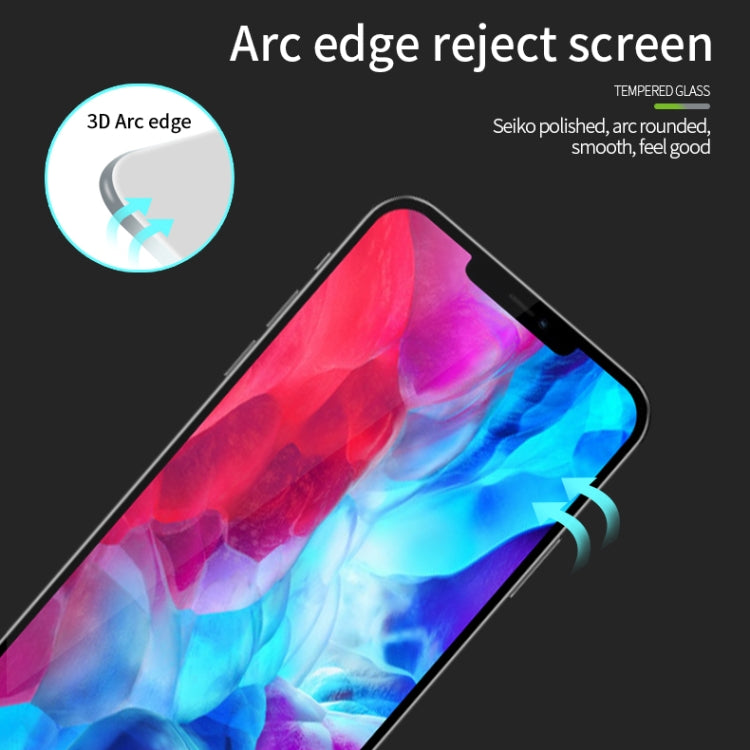 For iPhone 12 / 12 Pro MOFI 9H 3D Explosion-proof Curved Screen Tempered Glass Film(Black) - iPhone 12 / 12 Pro Tempered Glass by MOFI | Online Shopping South Africa | PMC TechLife