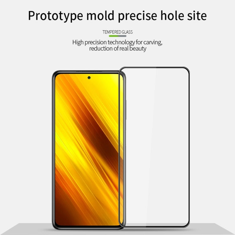 For Xiaomi Poco X3 / X3 NFC MOFI 9H 3D Explosion-proof Curved Screen Tempered Glass Film(Black) -  by MOFI | Online Shopping South Africa | PMC TechLife | Buy Now Pay Later Mobicred