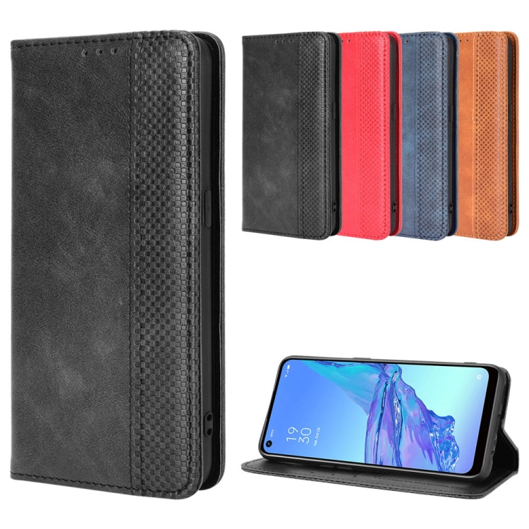 For OPPO A53 2020 / A53S 2020 / A33  Magnetic Buckle Retro Crazy Horse Texture Horizontal Flip Leather Case with Holder & Card Slots & Photo Frame(Red) - OPPO Cases by PMC TechLife | Online Shopping South Africa | PMC TechLife | Buy Now Pay Later Mobicred