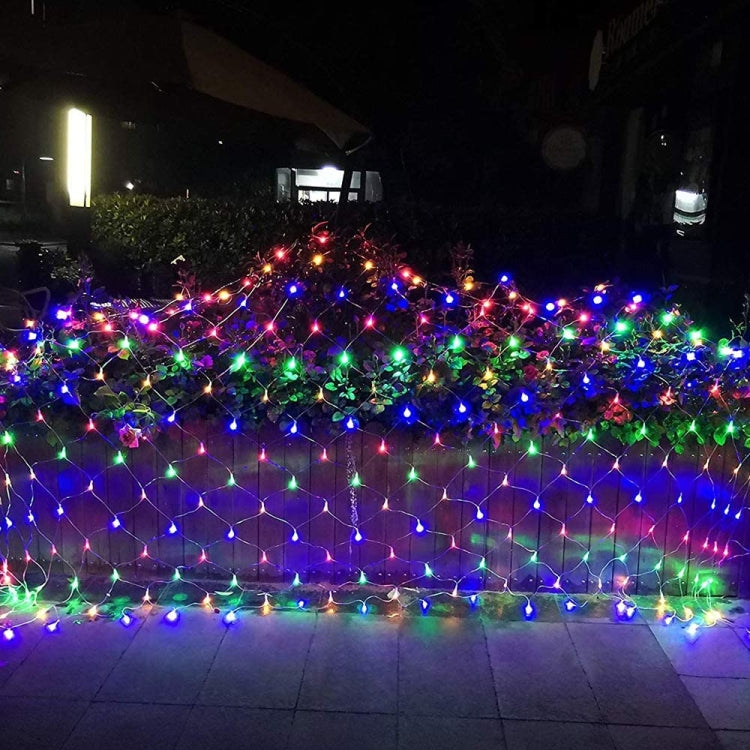 4x6m 672 LEDs Waterproof Fishing Net Lights Curtain String Lights Fairy Wedding Party Holiday Decoration Lamps 220V, EU Plug(Colorful Light) - Holiday Lights by PMc TechLife | Online Shopping South Africa | PMc TechLife | Buy Now Pay Later Mobicred