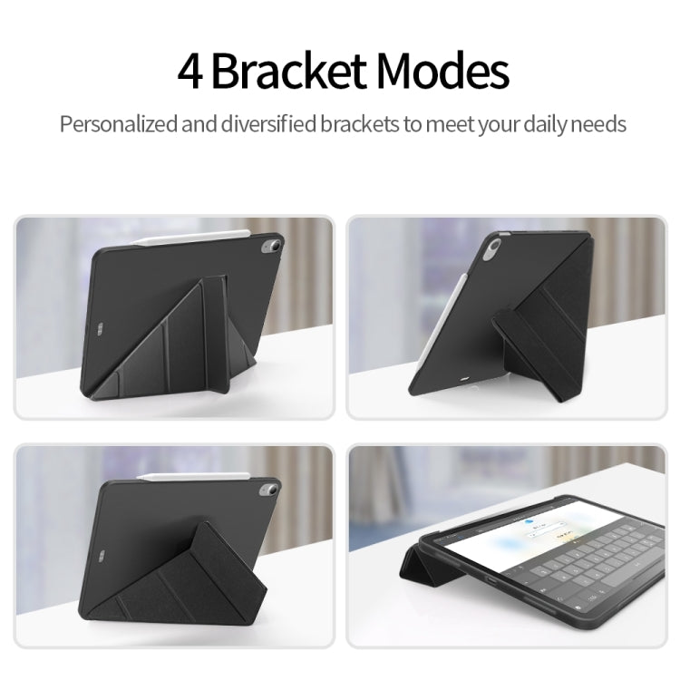 For iPad Air 2024 / Air 2022 10.9 Multi-folding Matte Surface Leather Smart Tablet Case(Dark Blue) - iPad Air (2022) / (2020) 10.9 Cases by PMC TechLife | Online Shopping South Africa | PMC TechLife | Buy Now Pay Later Mobicred