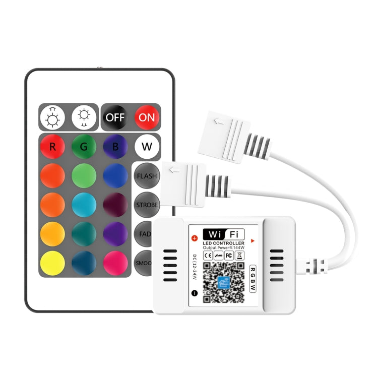 2 Ways Output LED Strip APP Smart Wifi LED RGB Controller with IR 24Keys Remote Control, 5-24V - LED Controller by PMC TechLife | Online Shopping South Africa | PMC TechLife | Buy Now Pay Later Mobicred