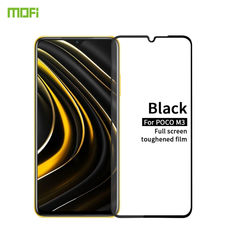 For Xiaomi Poco M3 MOFI 9H 2.5D Full Screen Tempered Glass Film(Black) -  by MOFI | Online Shopping South Africa | PMC TechLife