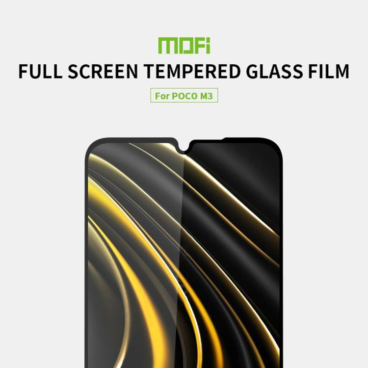 For Xiaomi Poco M3 MOFI 9H 2.5D Full Screen Tempered Glass Film(Black) -  by MOFI | Online Shopping South Africa | PMC TechLife