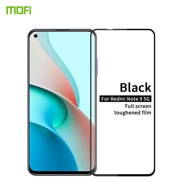 For Xiaomi Redmi Note9 5G MOFI 9H 2.5D Full Screen Tempered Glass Film(Black) -  by MOFI | Online Shopping South Africa | PMC TechLife