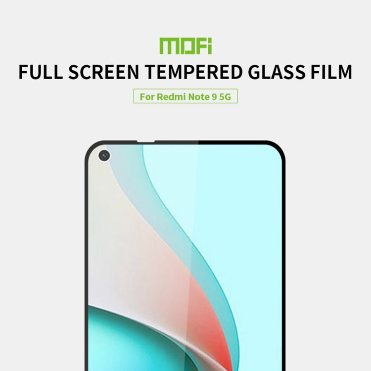 For Xiaomi Redmi Note9 5G MOFI 9H 2.5D Full Screen Tempered Glass Film(Black) -  by MOFI | Online Shopping South Africa | PMC TechLife