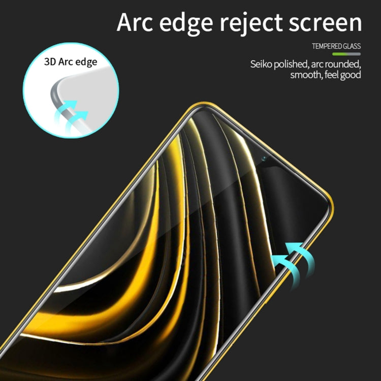 For Xiaomi Poco M3 MOFI 9H 3D Explosion-proof Curved Screen Tempered Glass Film(Black) - free shipping - PMC TechLife - Order now!