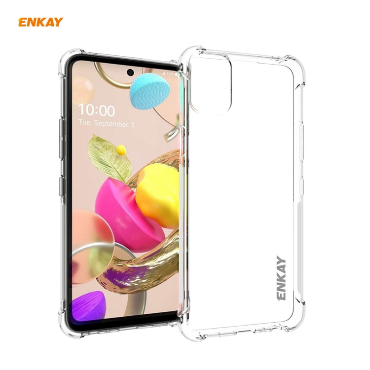 For LG K42 Hat-Prince ENKAY Clear TPU Shockproof Case Soft Anti-slip Cover - free shipping - PMC Jewellery - Order now!
