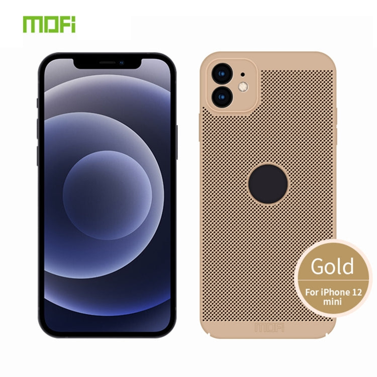 For iPhone 12 mini MOFi Honeycomb Texture Breathable PC Shockproof Protective Back Cover Case (Gold) - iPhone 12 mini Cases by MOFI | Online Shopping South Africa | PMC TechLife | Buy Now Pay Later Mobicred