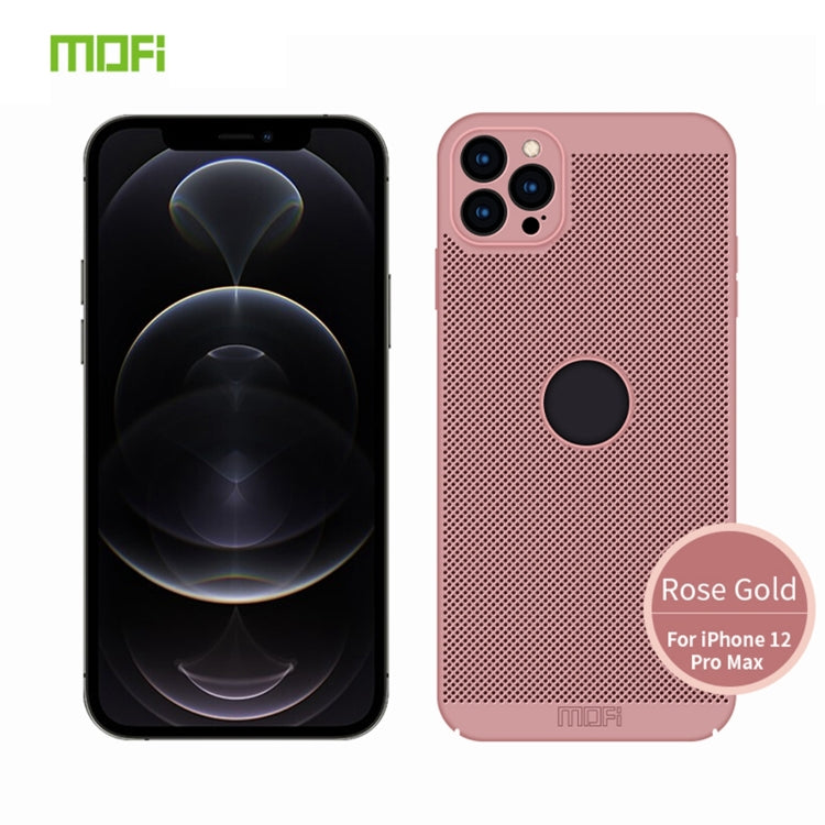 For iPhone 12 Pro Max MOFi Honeycomb Texture Breathable PC Shockproof Protective Back Cover Case(Rose Gold) - iPhone 12 Pro Max Cases by MOFI | Online Shopping South Africa | PMC TechLife | Buy Now Pay Later Mobicred