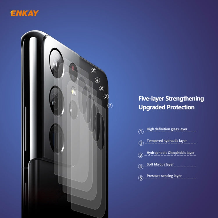 For Samsung Galaxy S21 Ultra ENKAY Hat-Prince 0.2mm 9H 2.15D Round Edge Rear Camera Lens Tempered Glass Film Protector - For Samsung by ENKAY | Online Shopping South Africa | PMC TechLife | Buy Now Pay Later Mobicred