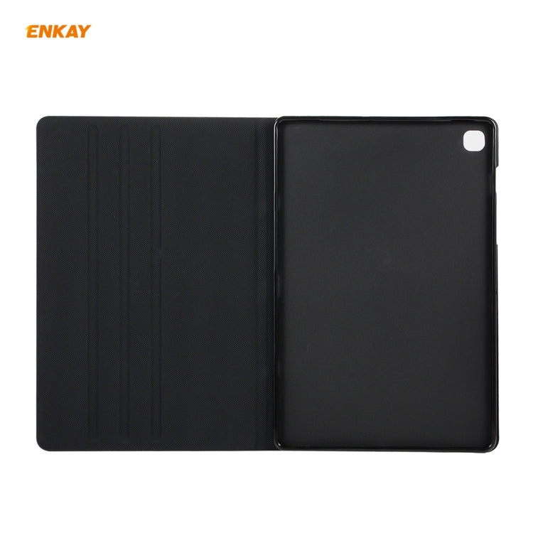 For Samsung Galaxy Tab A7 10.4 T500 / T505 2020 / 2022 ENKAY Coarse Cloth Pattern PU Leather + TPU Smart Case with Holder & Sleep / Wake-up Function(Dark Blue) - free shipping - PMc TechLife - Order now!