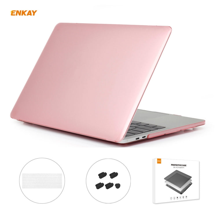 ENKAY 3 in 1 Crystal Laptop Protective Case + US Version TPU Keyboard Film + Anti-dust Plugs Set for MacBook Pro 13.3 inch A1708 (without Touch Bar)(Pink) - free shipping - PMC Jewellery - Order now!
