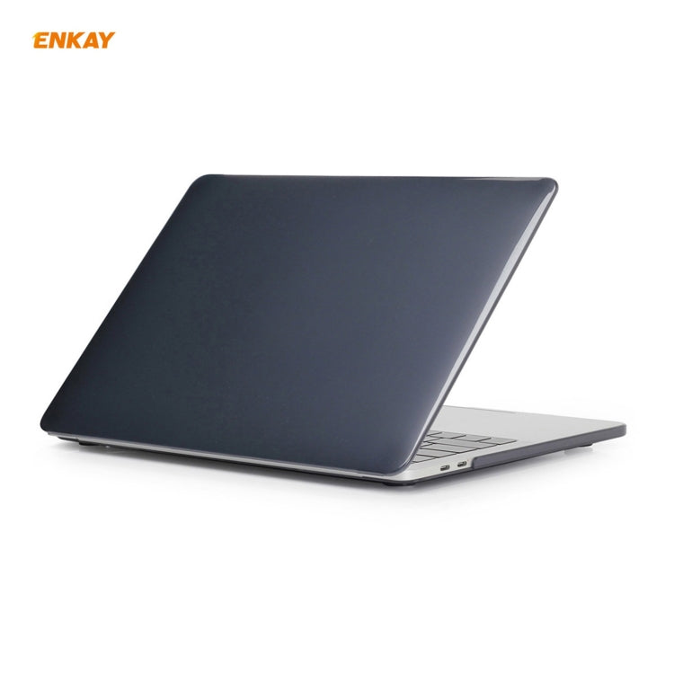 ENKAY 3 in 1 Crystal Laptop Protective Case + EU Version TPU Keyboard Film + Anti-dust Plugs Set for MacBook Pro 13.3 inch A1706 / A1989 / A2159 (with Touch Bar)(Black) - free shipping - PMC Jewellery - Order now!