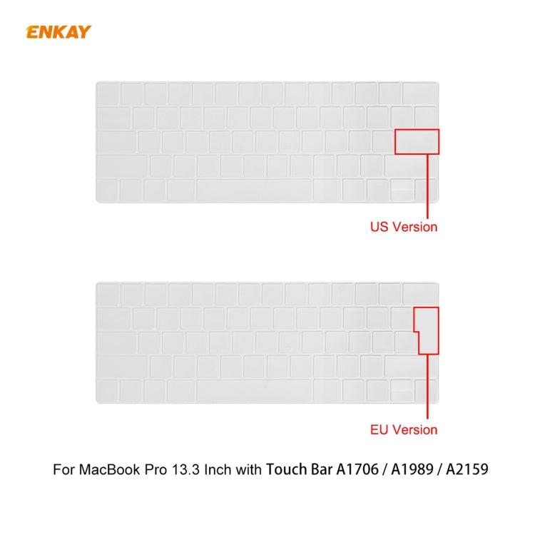 ENKAY 3 in 1 Crystal Laptop Protective Case + EU Version TPU Keyboard Film + Anti-dust Plugs Set for MacBook Pro 13.3 inch A1706 / A1989 / A2159 (with Touch Bar)(Dark Blue) - free shipping - PMC Jewellery - Order now!