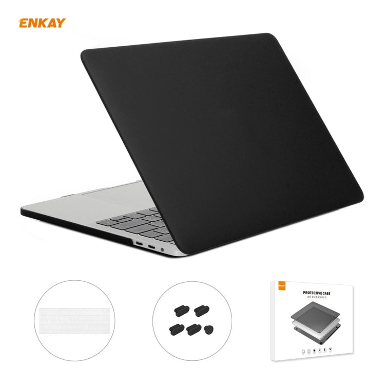 ENKAY 3 in 1 Matte Laptop Protective Case + US Version TPU Keyboard Film + Anti-dust Plugs Set for MacBook Pro 13.3 inch A1706 / A1989 / A2159 (with Touch Bar)(Black) - free shipping - PMC Jewellery - Order now!