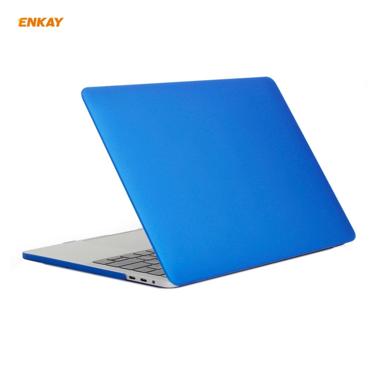 ENKAY 3 in 1 Matte Laptop Protective Case + EU Version TPU Keyboard Film + Anti-dust Plugs Set for MacBook Pro 13.3 inch A1708 (without Touch Bar)(Dark Blue) - free shipping - PMC Jewellery - Order now!
