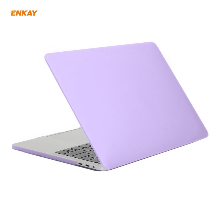 ENKAY 3 in 1 Matte Laptop Protective Case + EU Version TPU Keyboard Film + Anti-dust Plugs Set for MacBook Pro 13.3 inch A1708 (without Touch Bar)(Purple) - free shipping - PMC Jewellery - Order now!