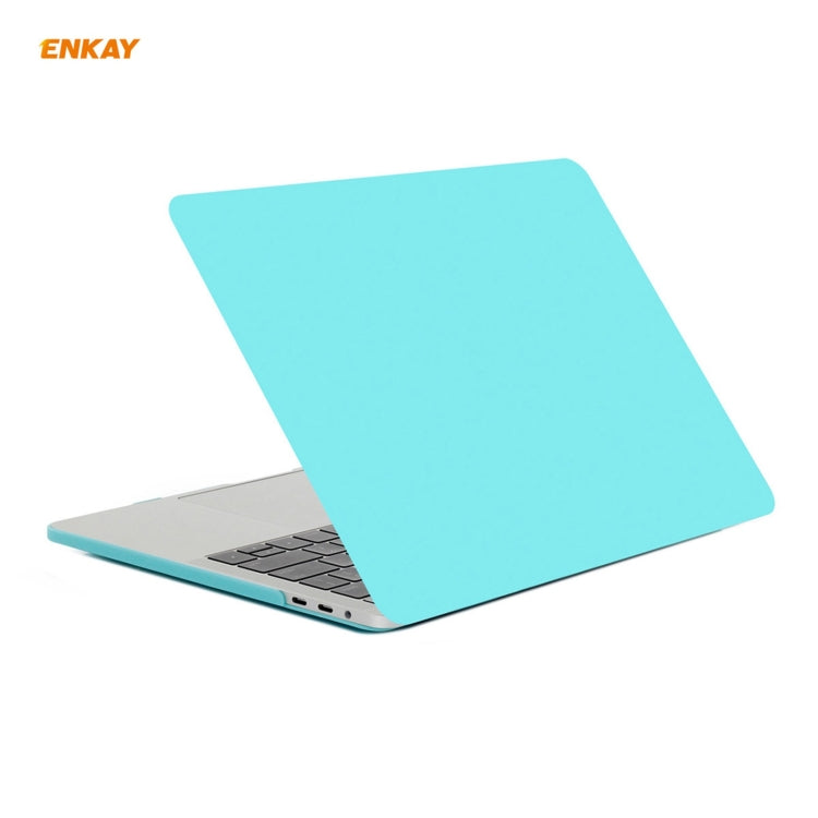 ENKAY 3 in 1 Matte Laptop Protective Case + EU Version TPU Keyboard Film + Anti-dust Plugs Set for MacBook Pro 15.4 inch A1707 & A1990 (with Touch Bar)(Cyan) - free shipping - PMC Jewellery - Order now!